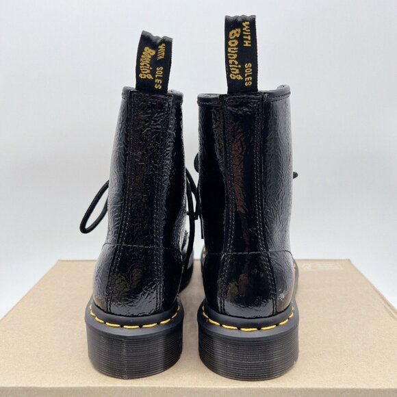 Dr. Martens 1460 8-Eye Lace Up Combat Boots Black Distressed Patent Leather US 6 - Picture 7 of 12